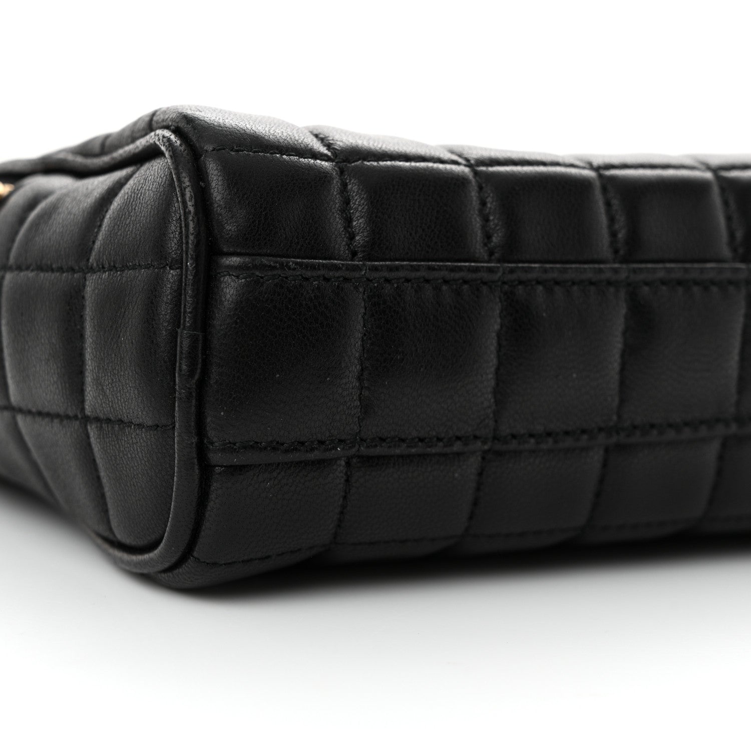 Saint Laurent Lambskin Carre Quilted Cassandre Mini Camera Bag Black 9 of 11