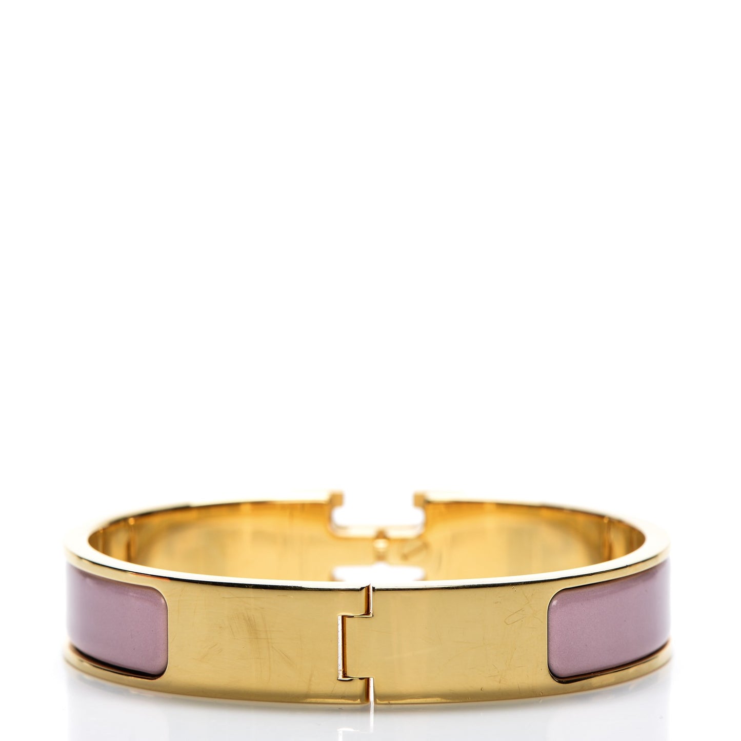 Enamel Narrow Clic Clac H Bracelet PM Rose Nacarat