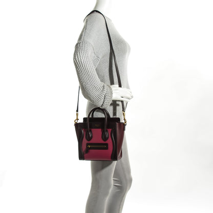 Celine Satin Calfskin Nano Tri-Color Luggage Orchid 2 of 8
