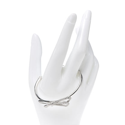 Tiffany 18K White Gold Diamond Medium Bow Cuff Bracelet 2 of 5