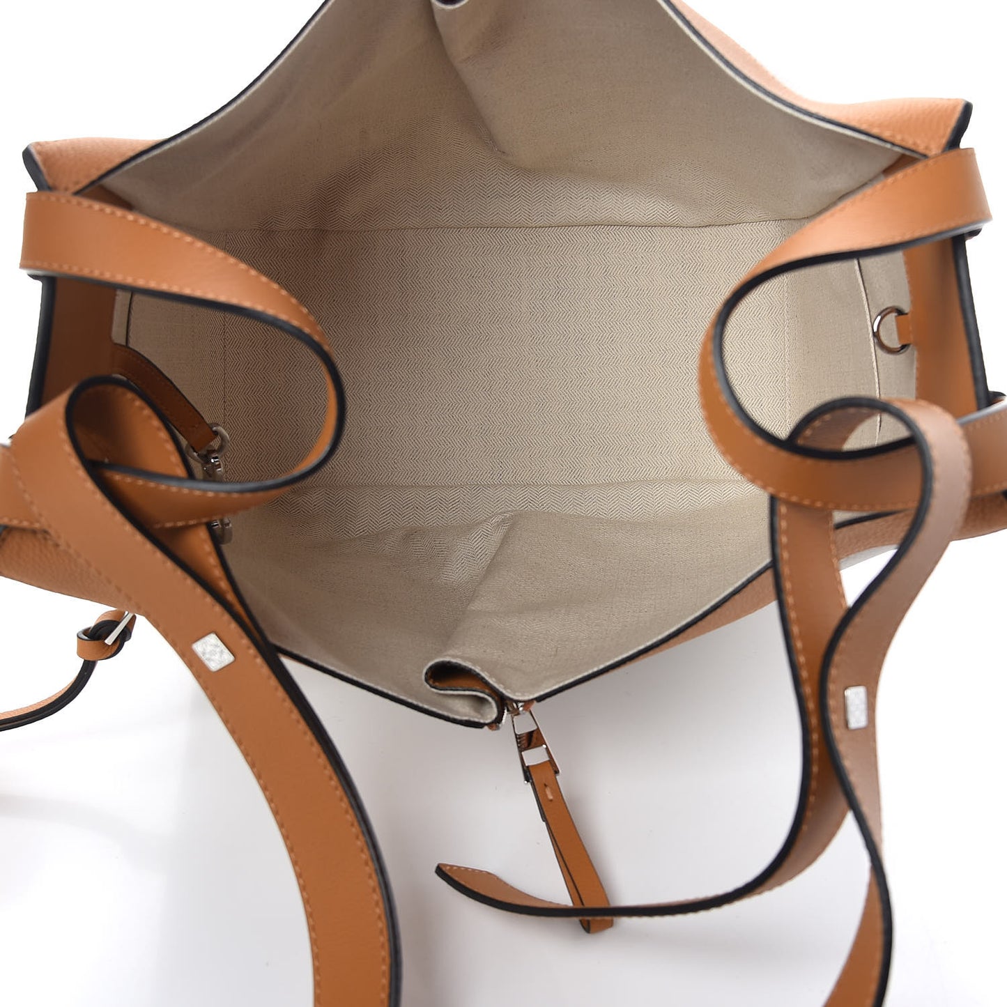 Calfskin Medium Hammock Shoulder Bag Tan White