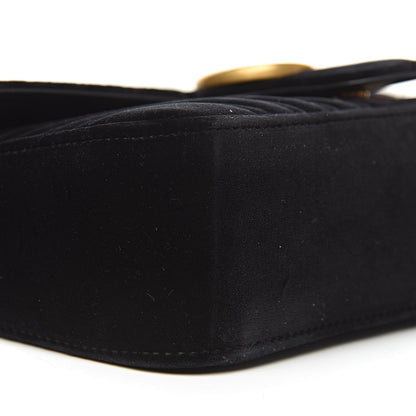 Gucci Velvet Matelasse Small GG Marmont Shoulder Bag Black 8 of 10