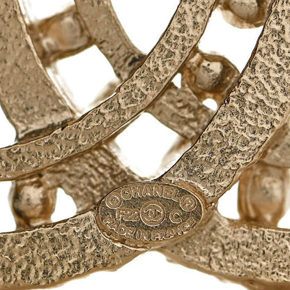 Chanel Crystal CC Brooch Light Gold 4 of 5