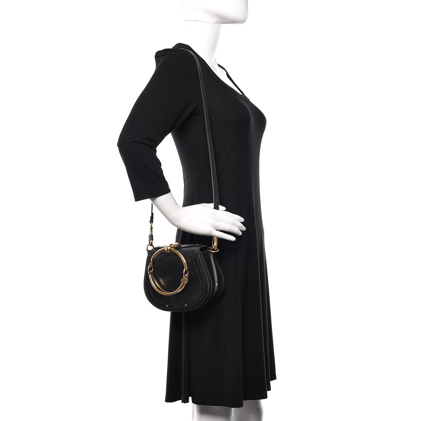Calfskin Small Nile Bracelet Bag Black