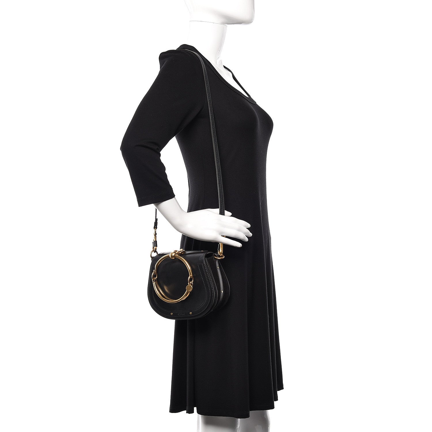 Chloe Calfskin Small Nile Bracelet Bag Black 2 of 11