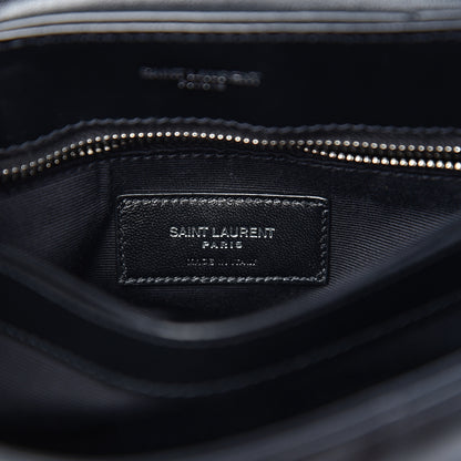 Saint Laurent Calfskin Y Quilted Monogram Toy Loulou Crossbody Bag Black 6 of 9