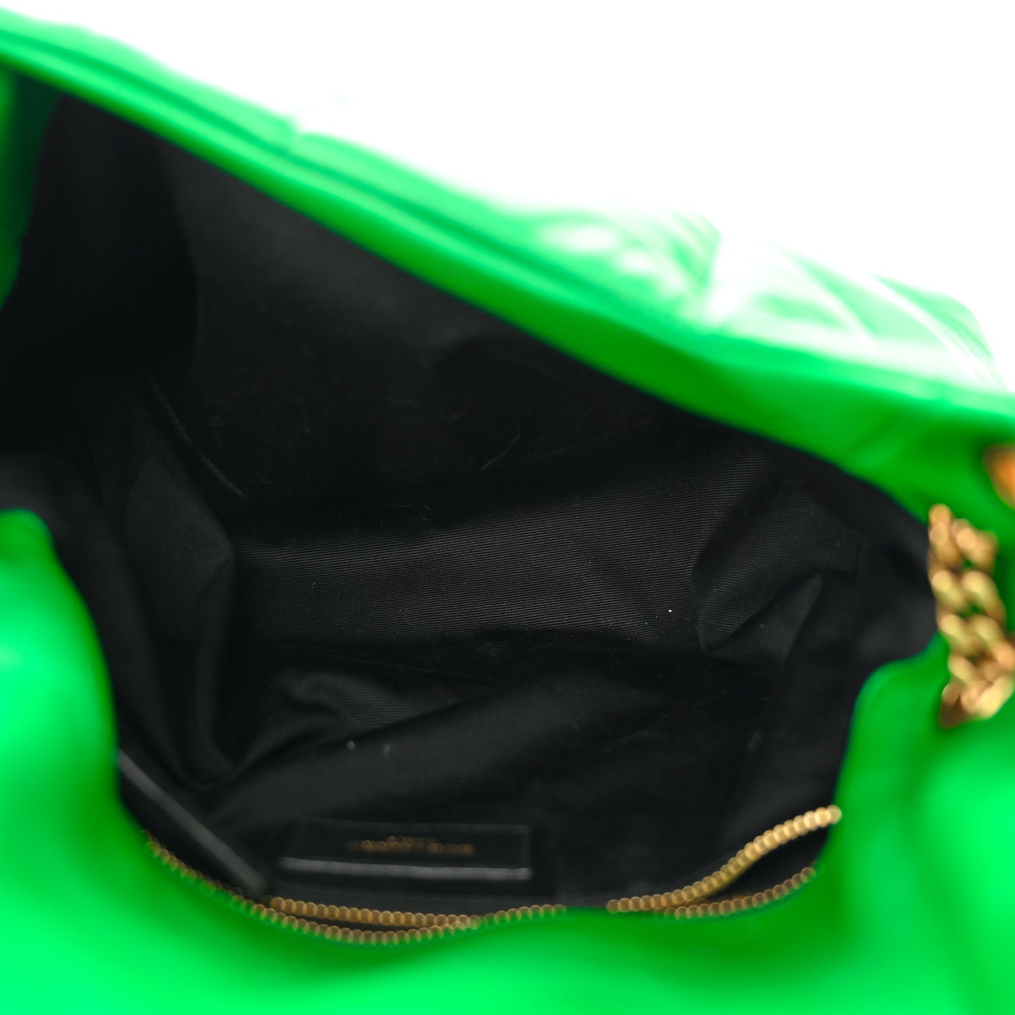 Lambskin Quilted Small Loulou Puffer Monogram Chain Satchel New Vert