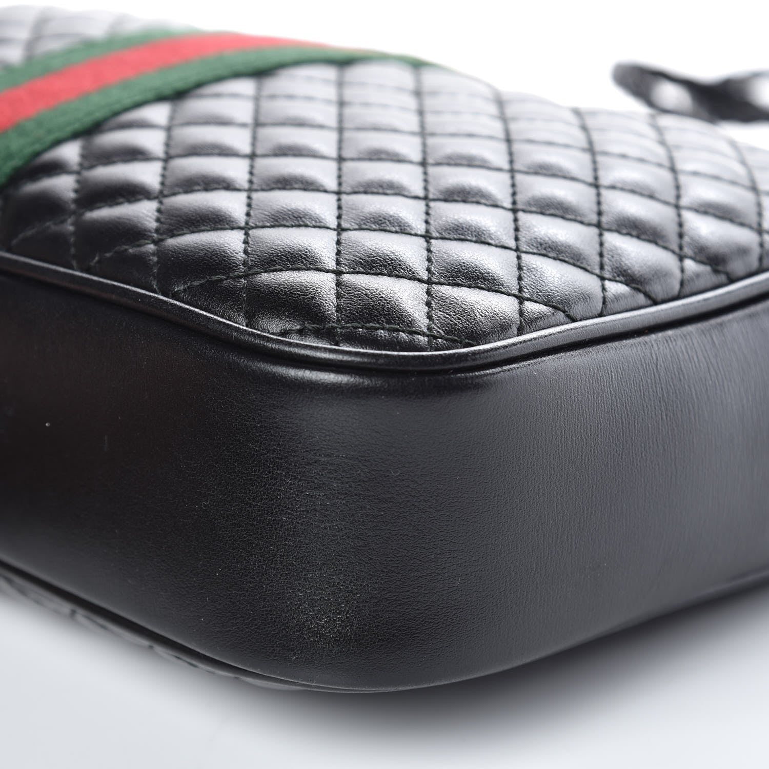 Gucci Calfskin Web Trapuntata Small GG Shoulder Bag Black 10 of 10