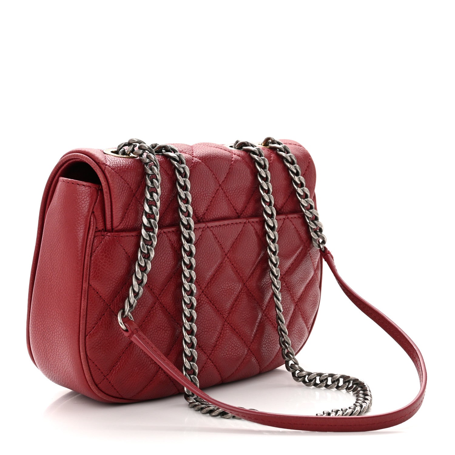 Chanel Caviar Quilted Casual Pocket Messenger Flap Red 3 of 11