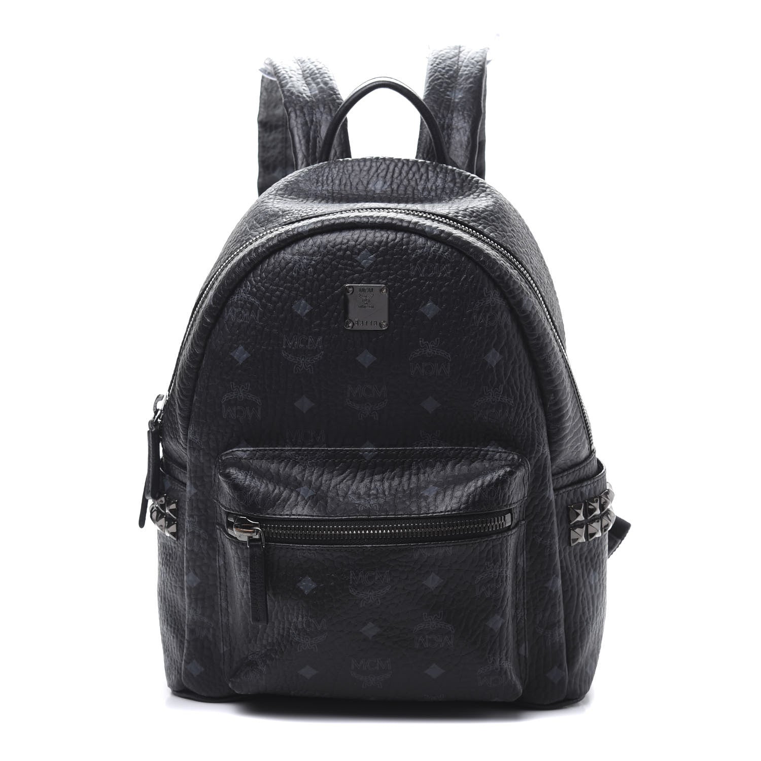 MCM Visetos Small Side Stud Stark Backpack Black 1 of 9