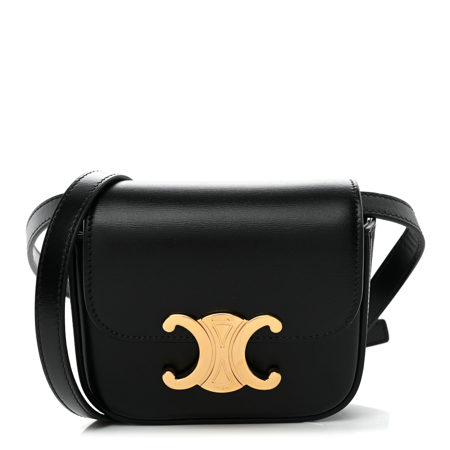 Shiny Calfskin Mini Claude Black