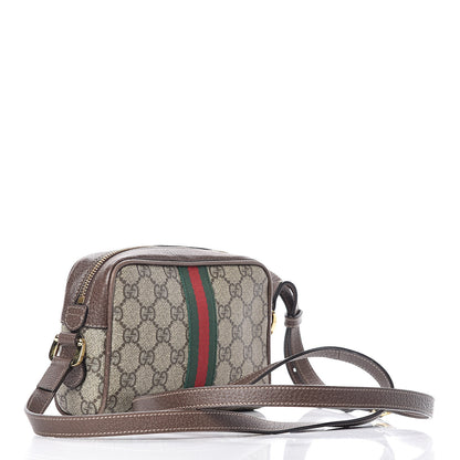 Gucci GG Supreme Monogram Web Mini Ophidia Shoulder Bag Brown 3 of 17