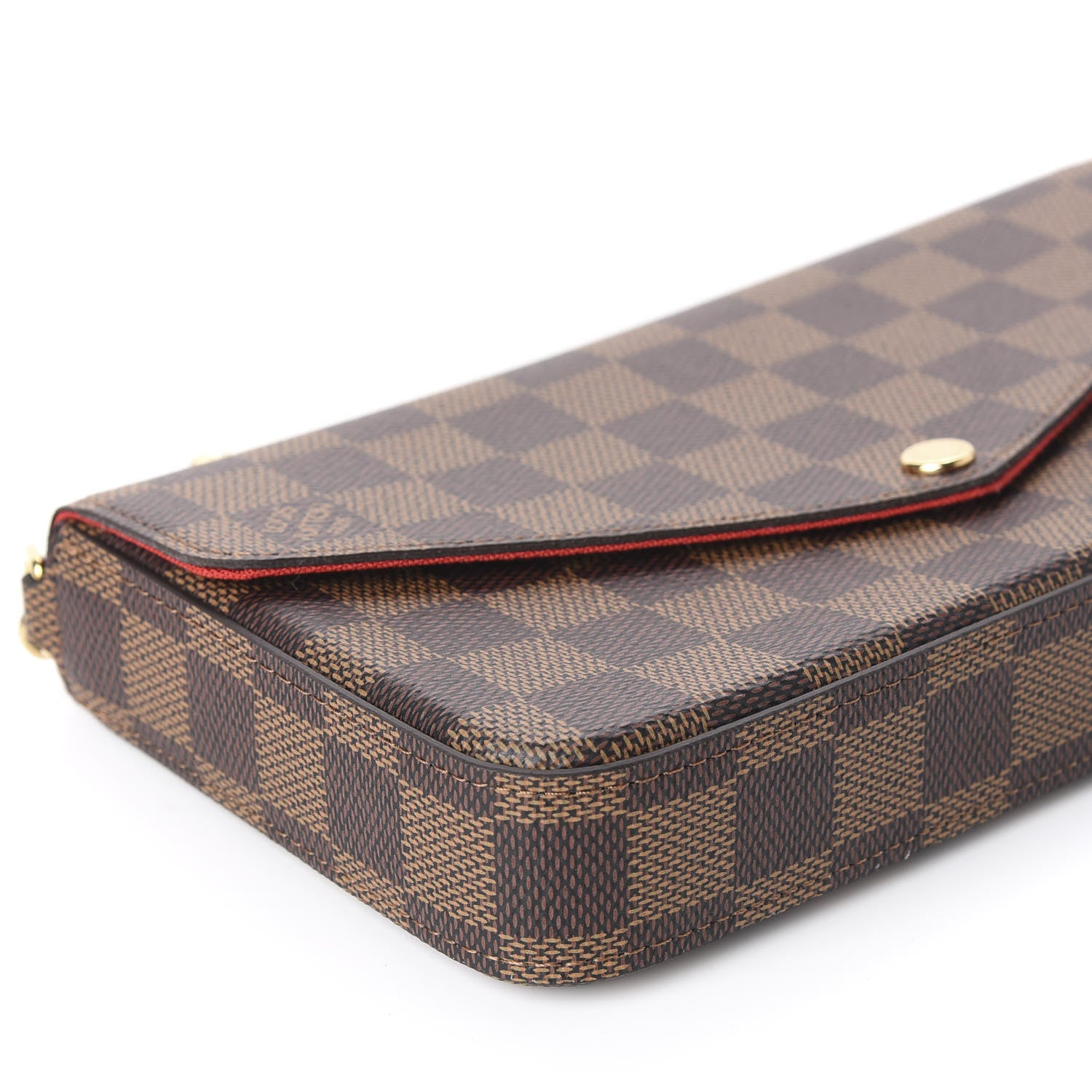 Louis Vuitton Damier Ebene Pochette Felicie Chain Wallet 5 of 11