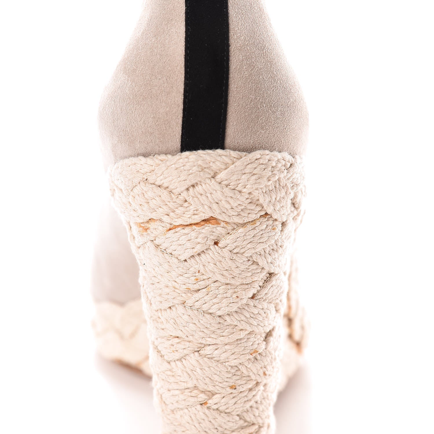 Chanel Suede Cap Toe CC Wedge Espadrilles 37 Grey Black 20 of 21