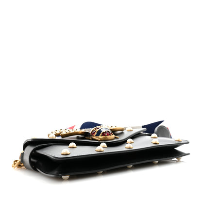 Gucci Nappa Pearl Studded Mini Queen Margaret Broadway Shoulder Bag Black 5 of 11