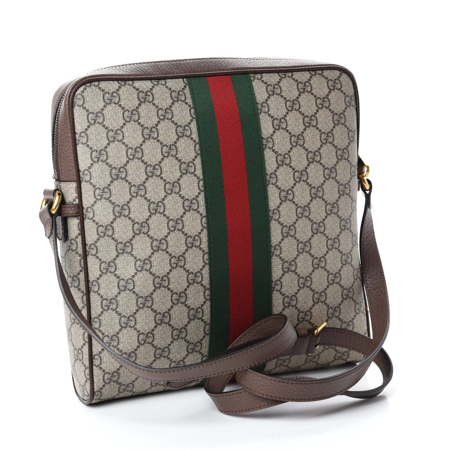 Gucci GG Supreme Monogram Web Medium Ophidia Messenger Bag Brown 3 of 11