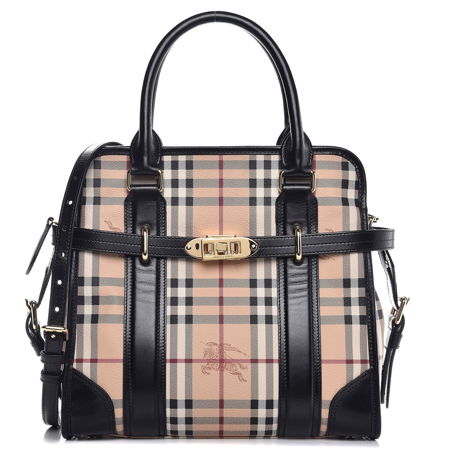 Burberry Haymarket Check Minford Portrait Tote Black 1 of 10