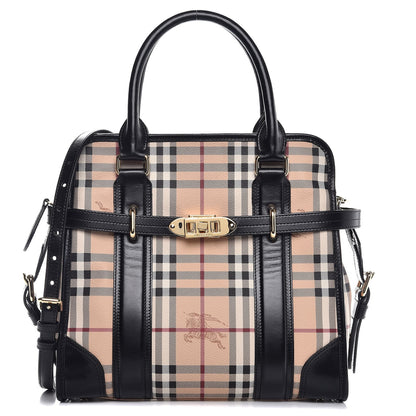 Burberry Haymarket Check Minford Portrait Tote Black 1 of 10