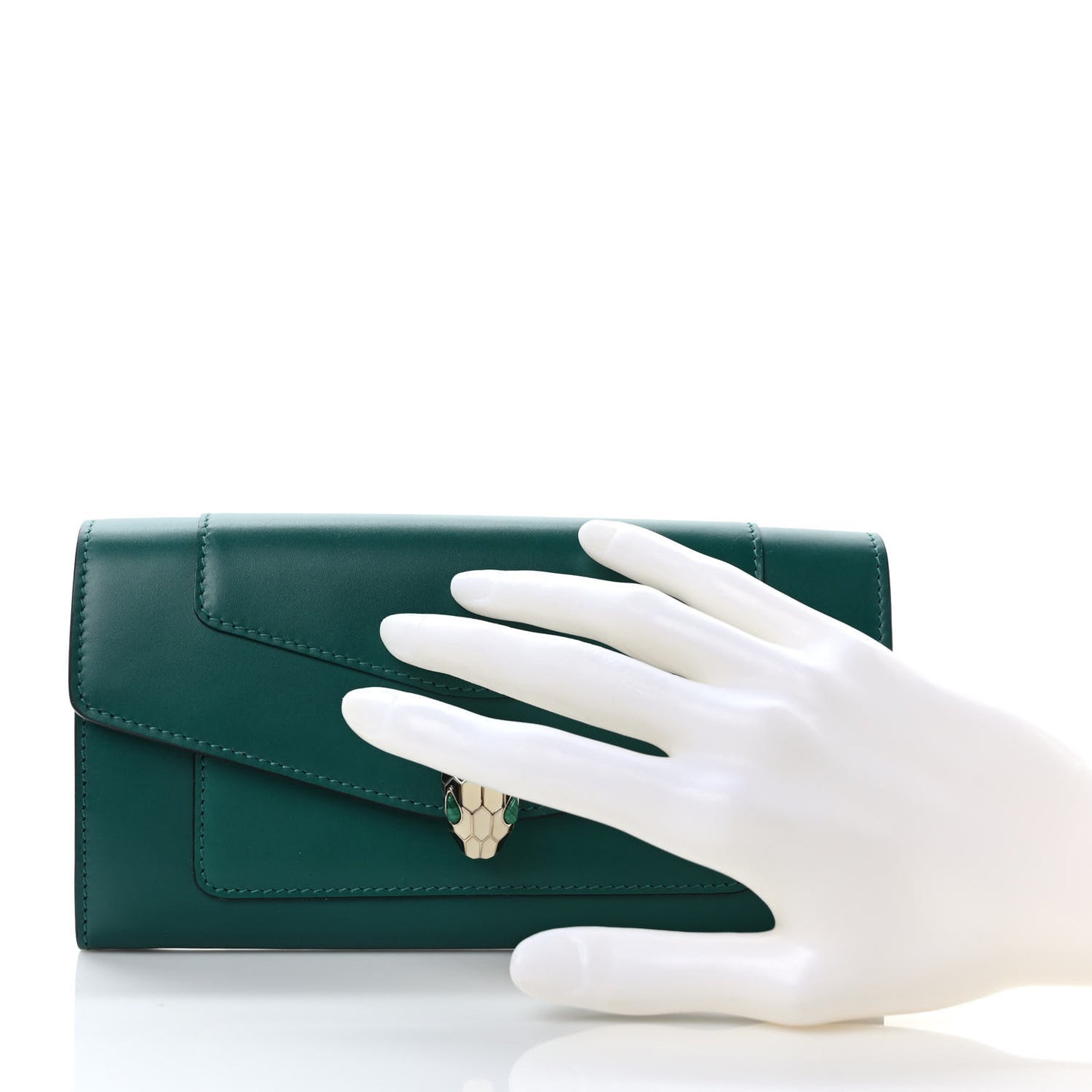 Calfskin Serpenti Forever Chain Wallet Emerald Violet Amethyst