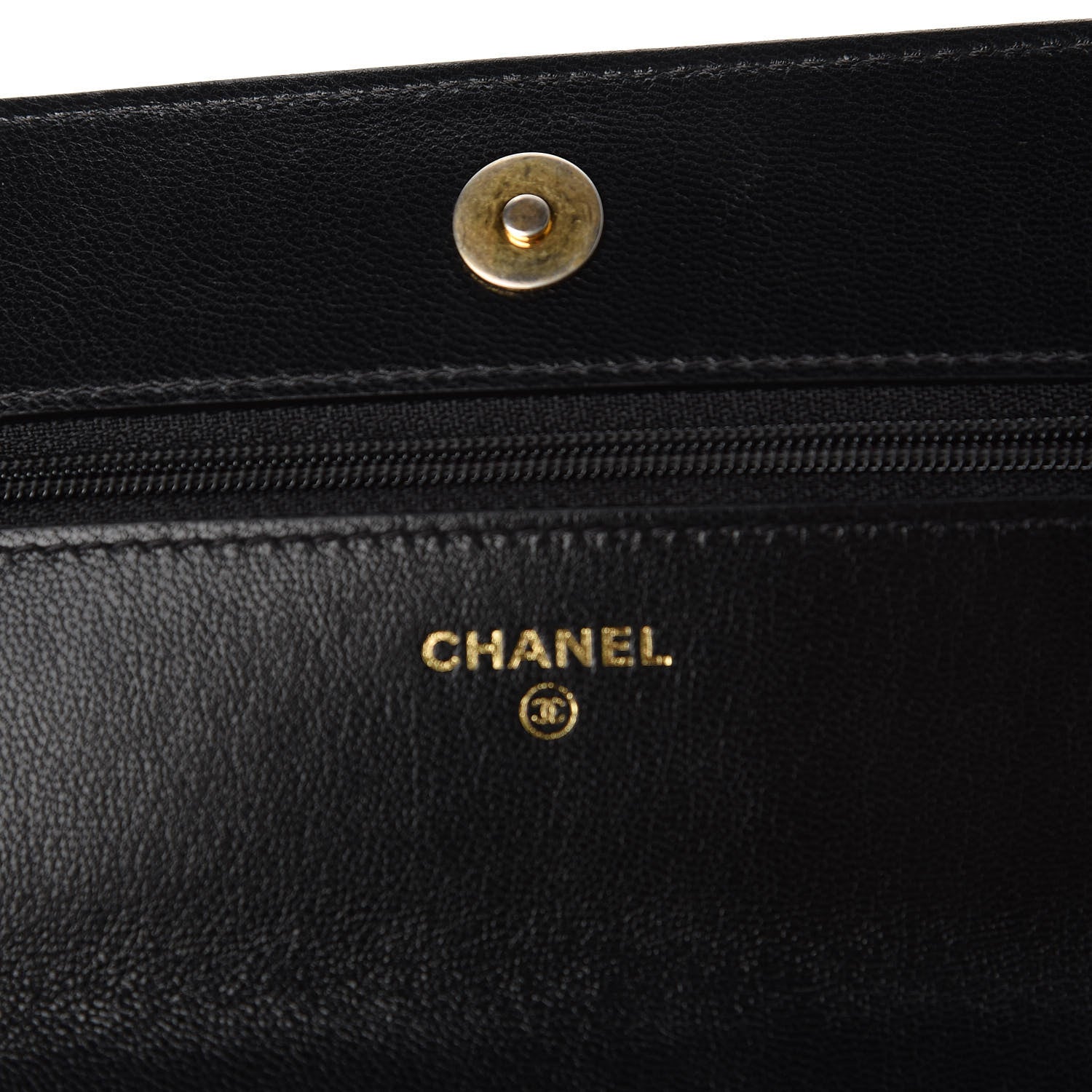 Chanel Goatskin Quilted 19 Wallet On Chain WOC Black 8 of 12