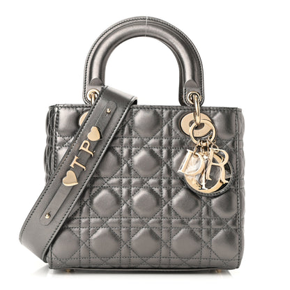 Christian Dior Lambskin Cannage Small My ABCDior Lady Dior Metallic Grey 1 of 10