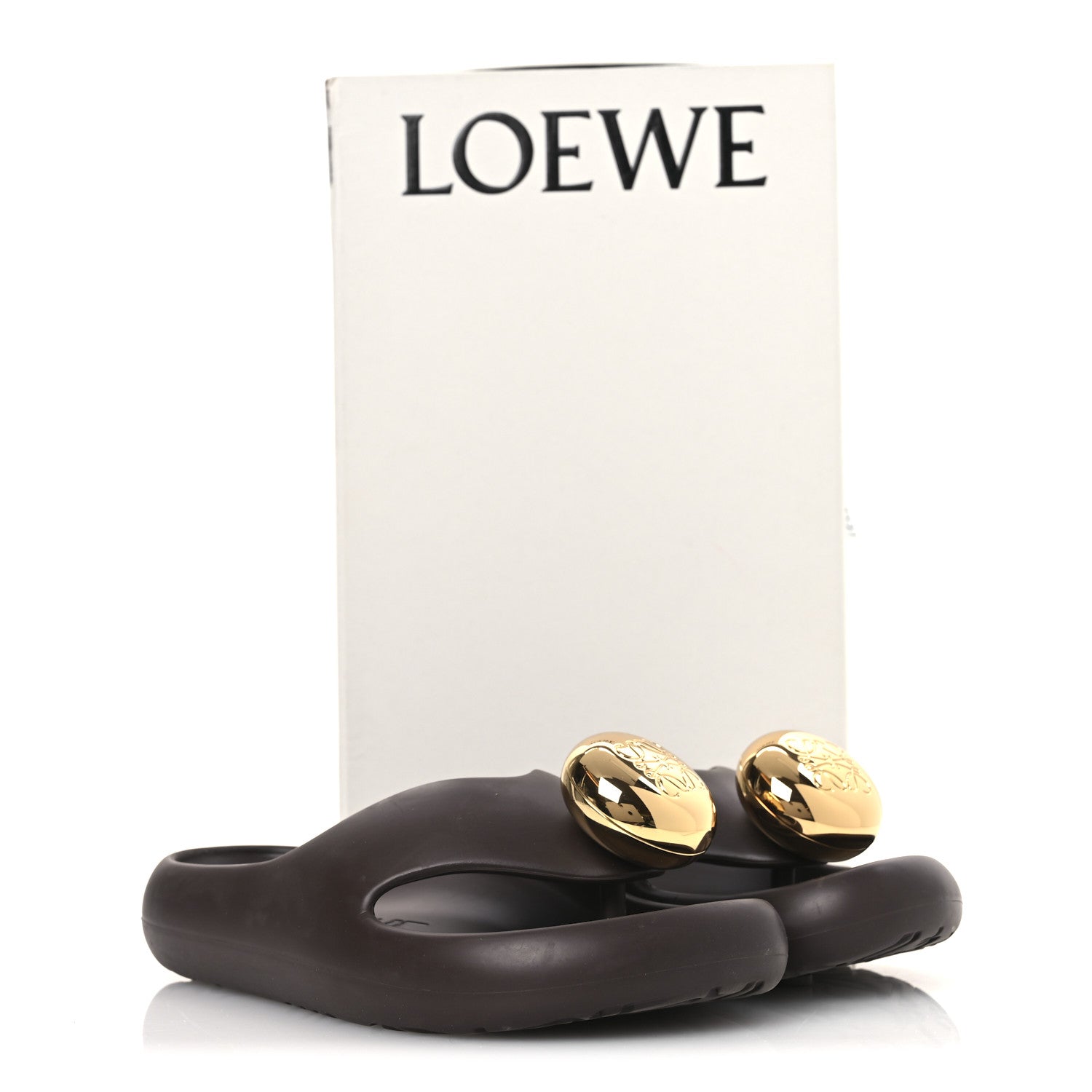 Loewe Foam Rubber Paula's Ibiza Pebble Toe Post Sandals 37 Shitake 12 of 12