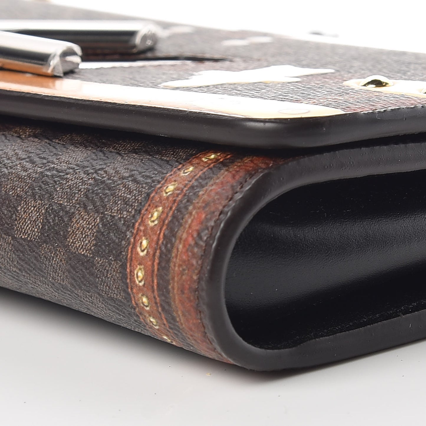Transformed Damier Ebene Time Trunk Twist Chain Wallet