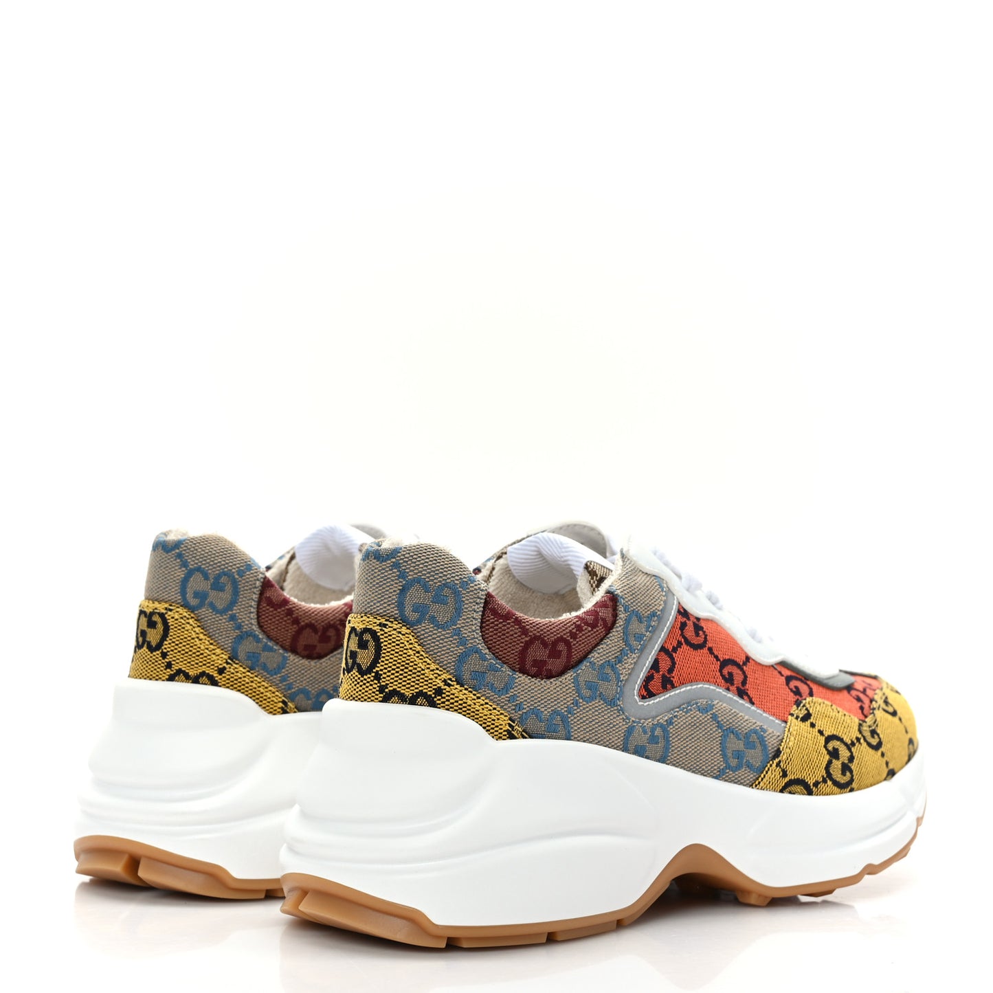 Monogram Multicolor Demetra Womens Rhyton Sneakers 35.5 Yellow Blue Great White Tabasco