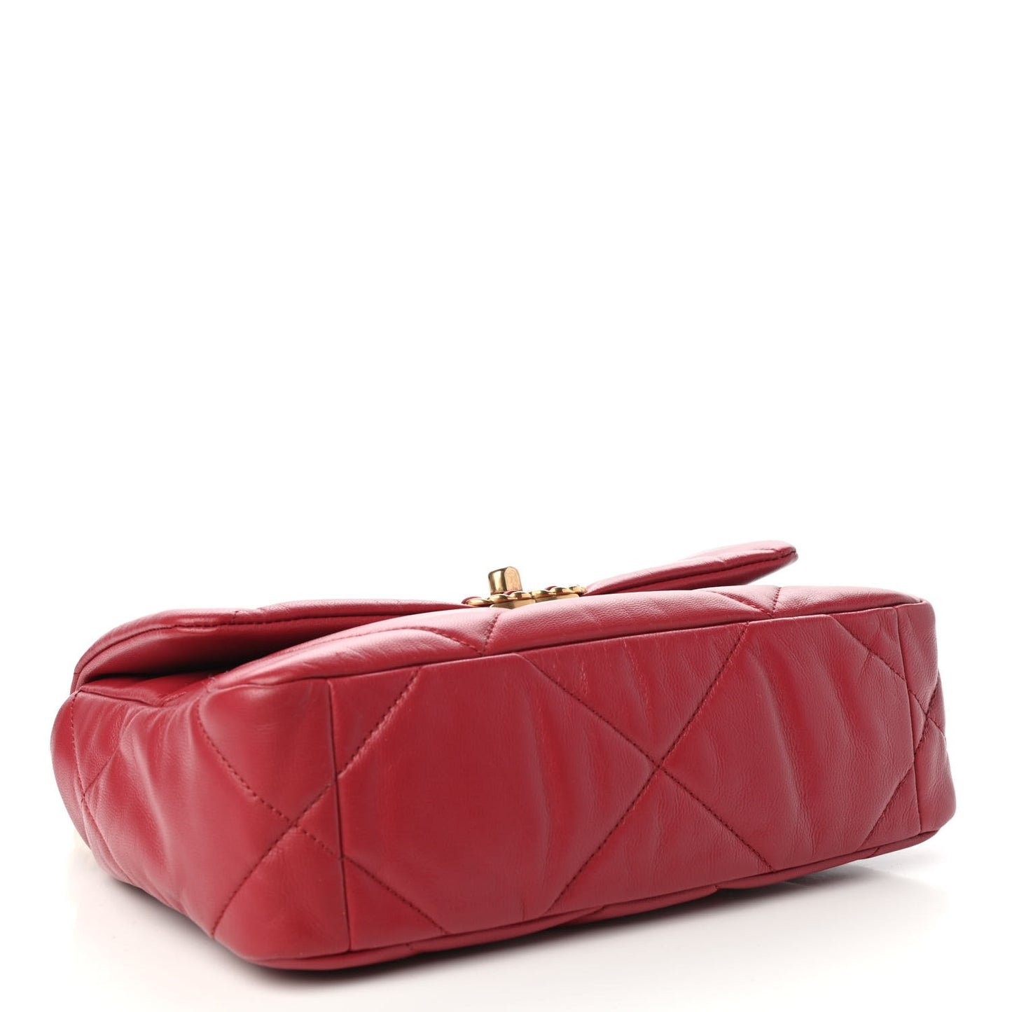 Lambskin Quilted Medium Chanel 19 Flap Red