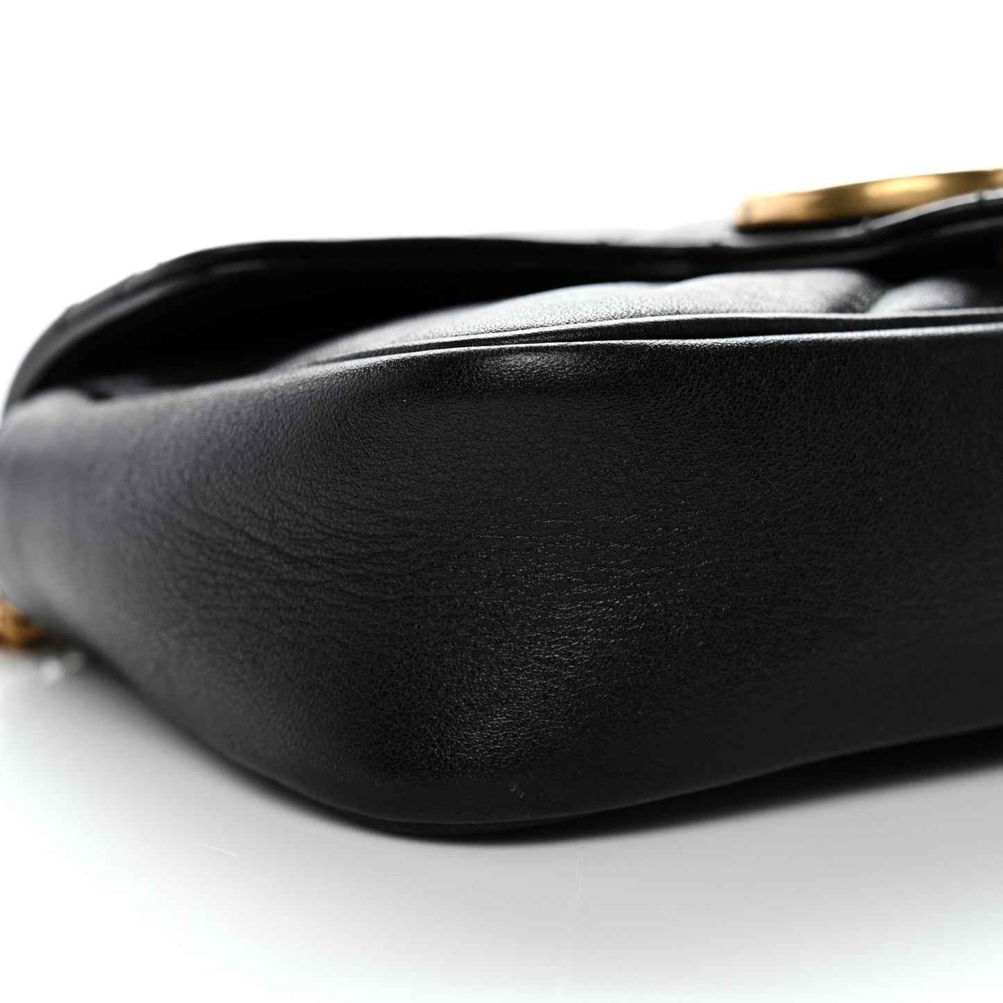 Calfskin Matelasse Super Mini GG Marmont Shoulder Bag Black