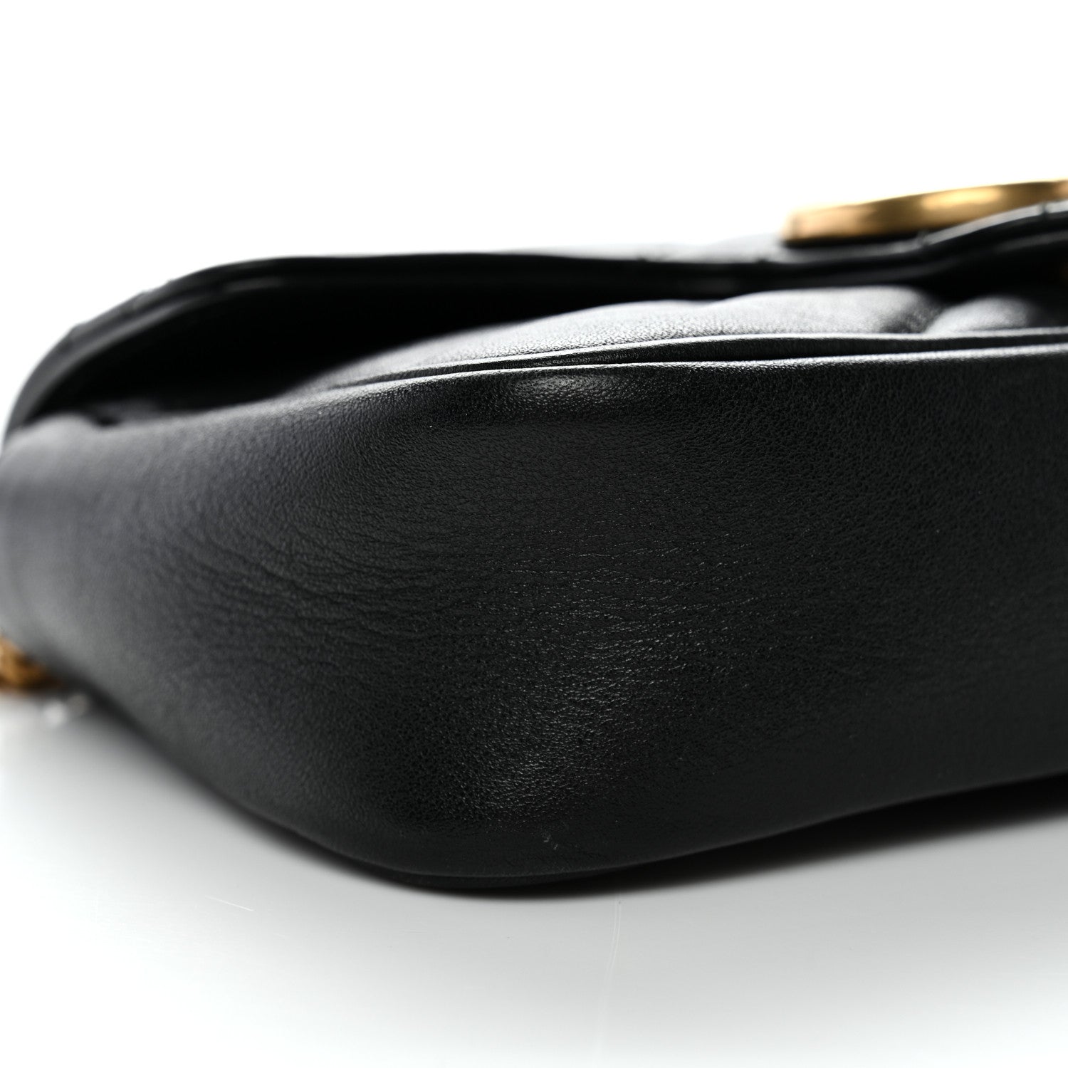 Gucci Calfskin Matelasse Super Mini GG Marmont Shoulder Bag Black 8 of 13
