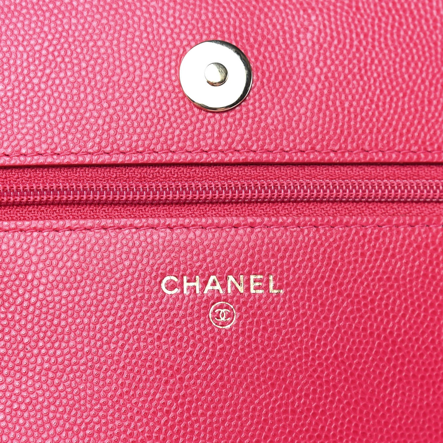 Caviar Quilted Boy Wallet On Chain WOC Fuchsia
