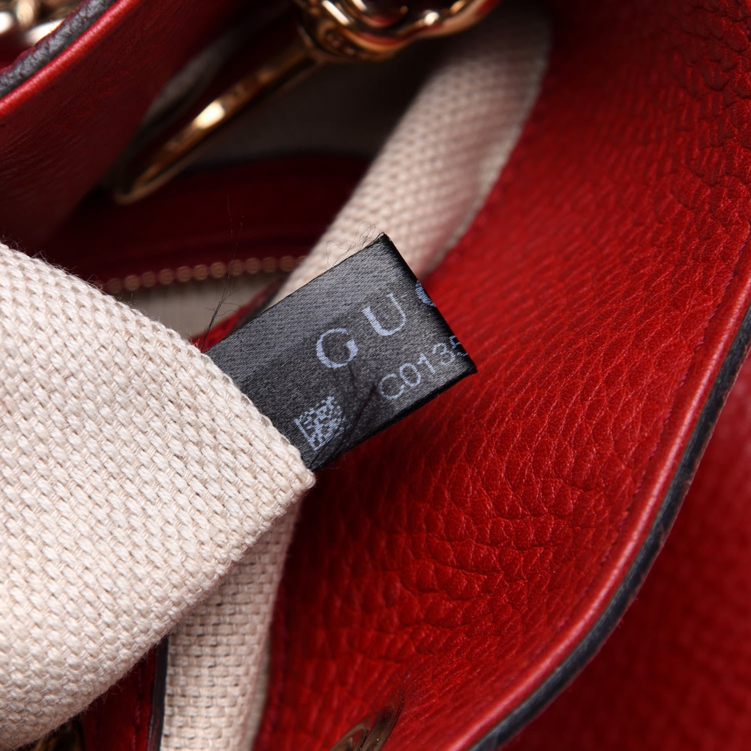 Gucci Pebbled Calfskin Medium Soho Chain Shoulder Bag Tabasco Red 8 of 11