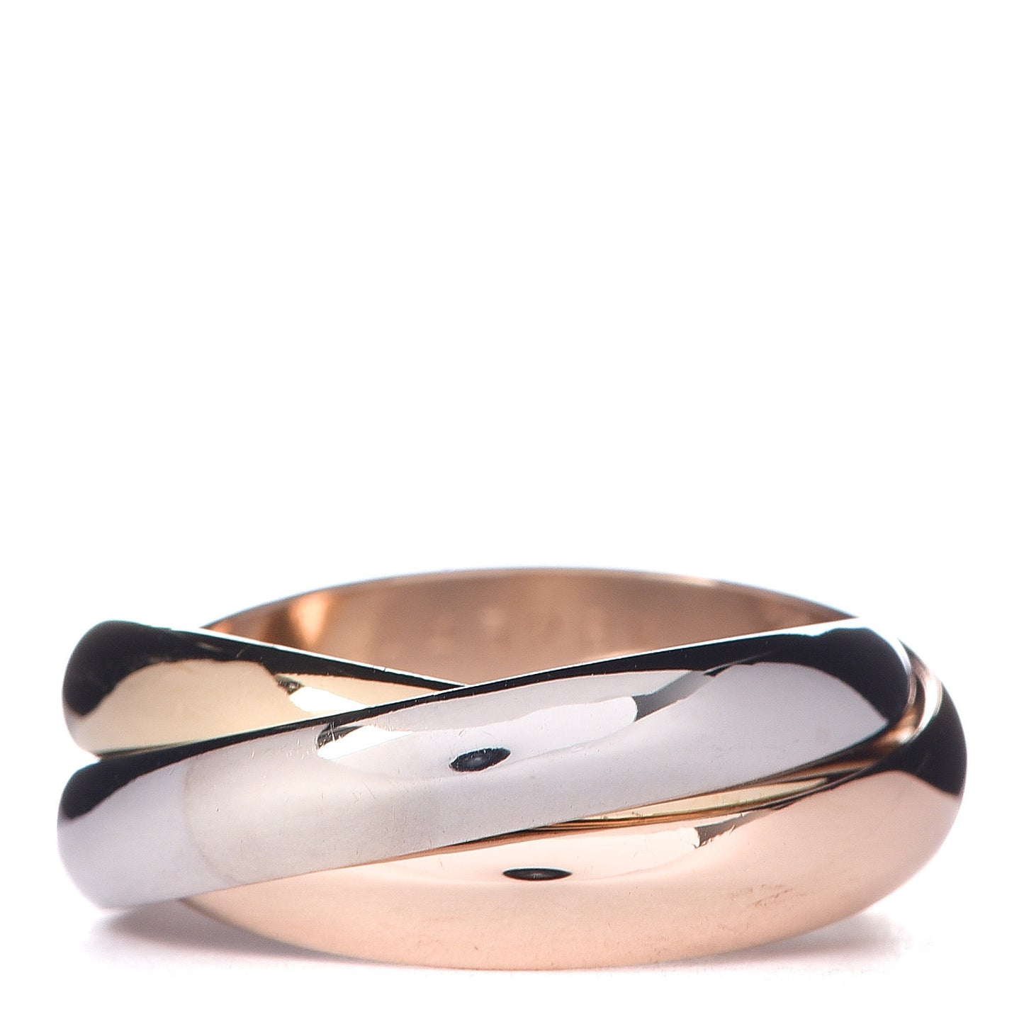 18K Pink Yellow White Gold Classic Les Must De Trinity Ring 54 6.75