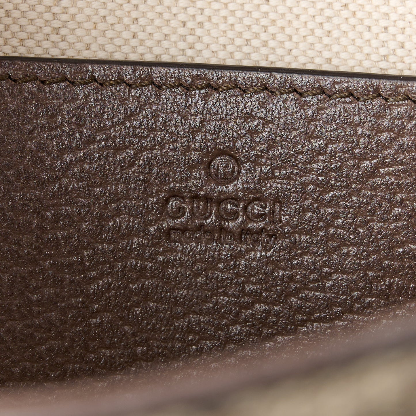 GG Supreme Monogram Textured Dollar Calfskin Web Mini Ophidia Envelope Shoulder Bag Beige Ebony