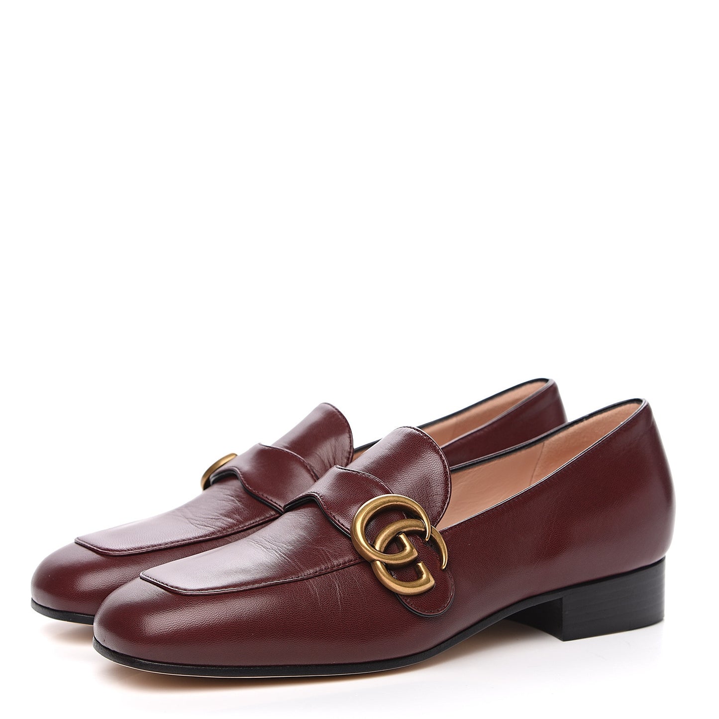 Malaga Kid Womens GG Marmont Loafers 36 Vintage Bordeaux