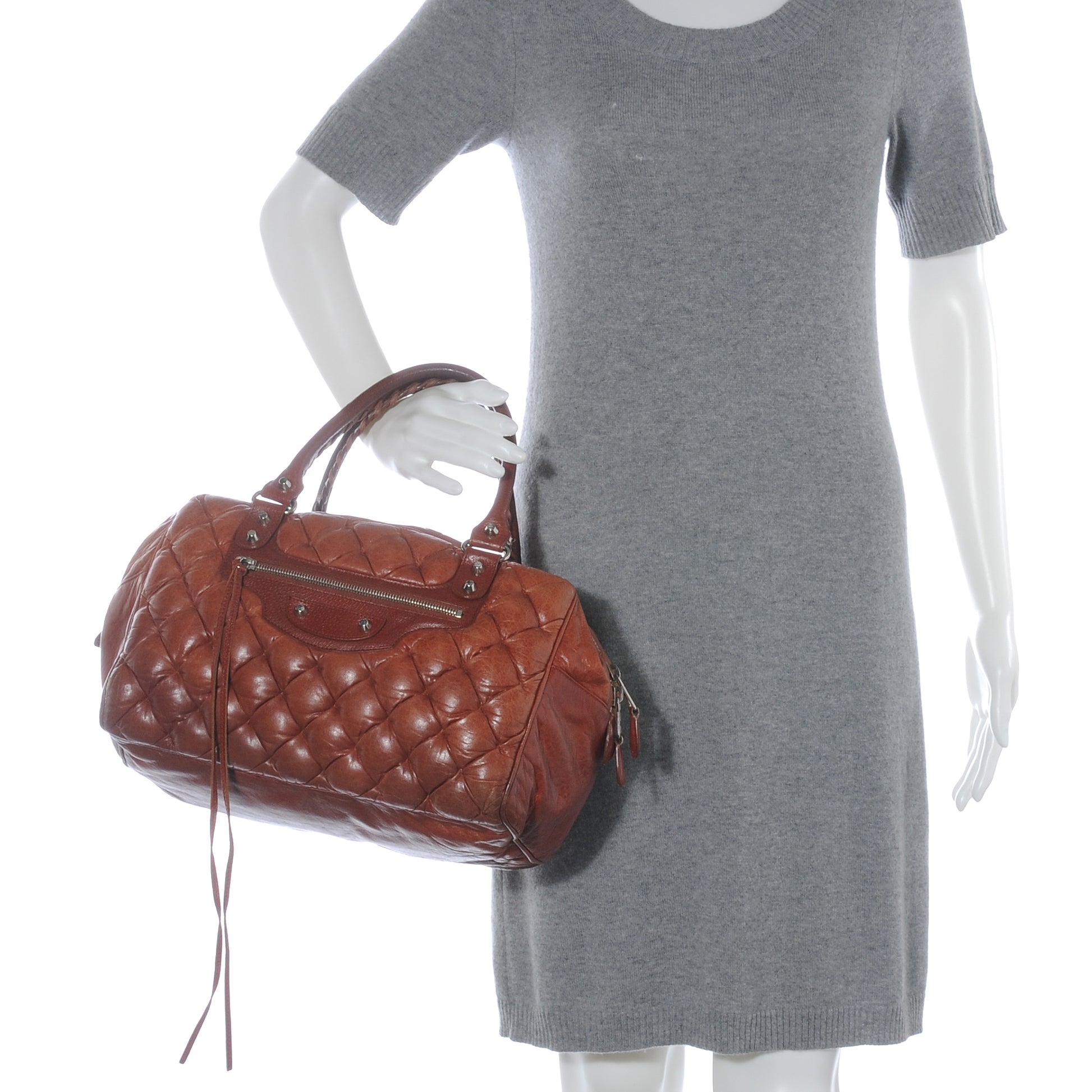 Balenciaga Chevre Quilted Matelasse MM Sienna 2 of 7