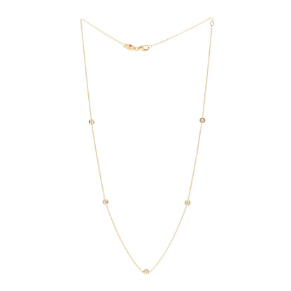Roberto Coin 18K Yellow Gold Diamond .25ct Diamonds By The Inch Five Station Necklace 3 of 5