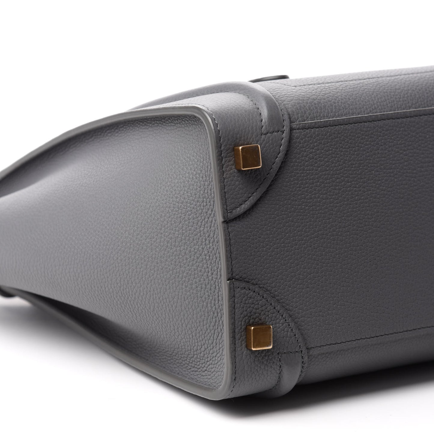 Drummed Calfskin Micro Luggage Kohl