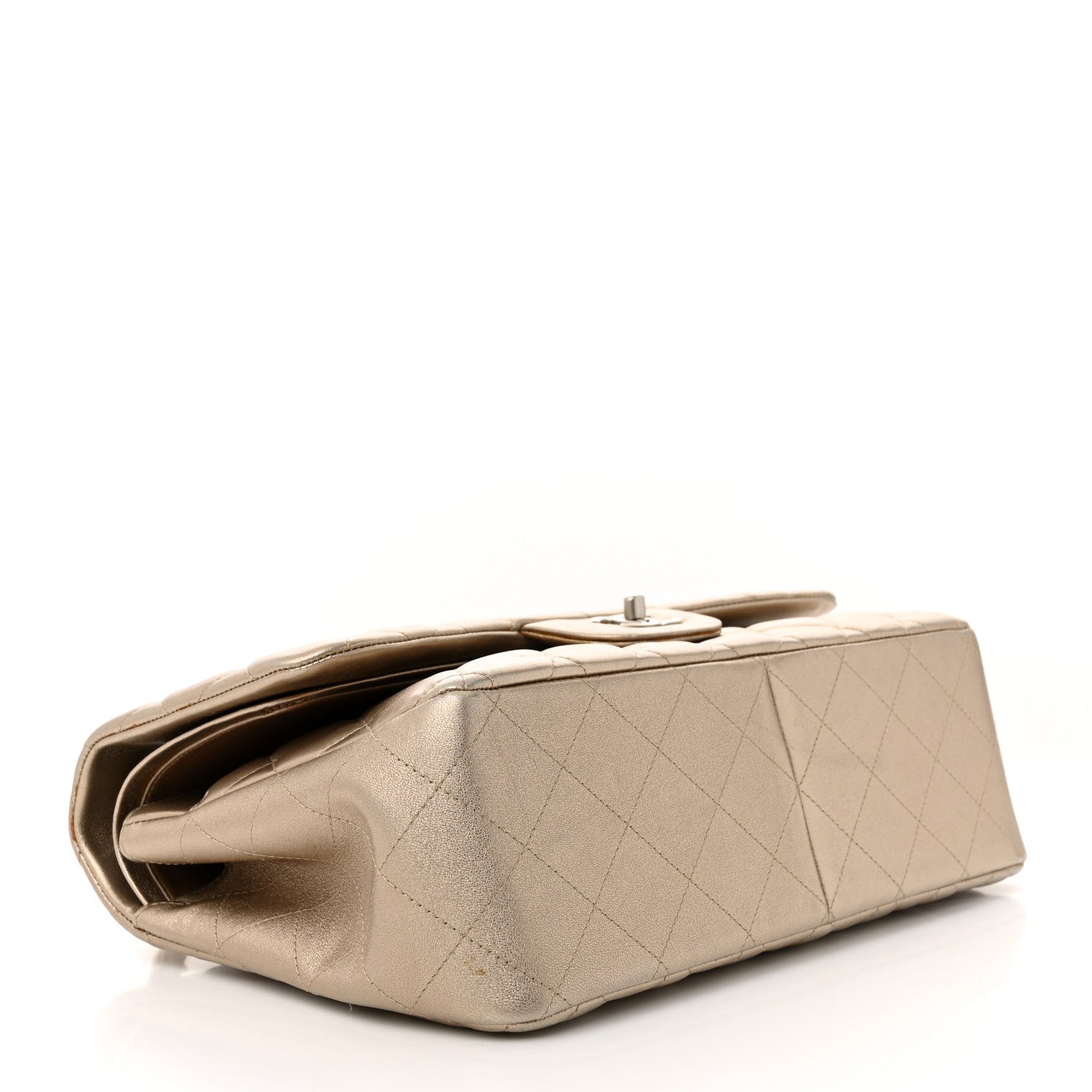 Chanel Metallic Lambskin Quilted Jumbo Double Flap Gold 4 of 15