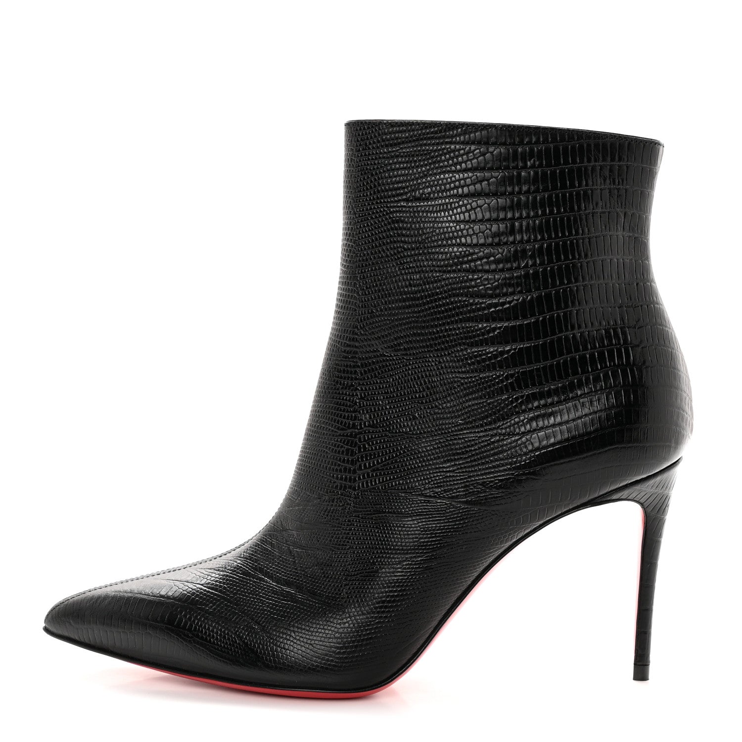Christian Louboutin Calfskin Lizard Embossed So Kate Booty 85 Ankle Boots 37.5 Black 1 of 12