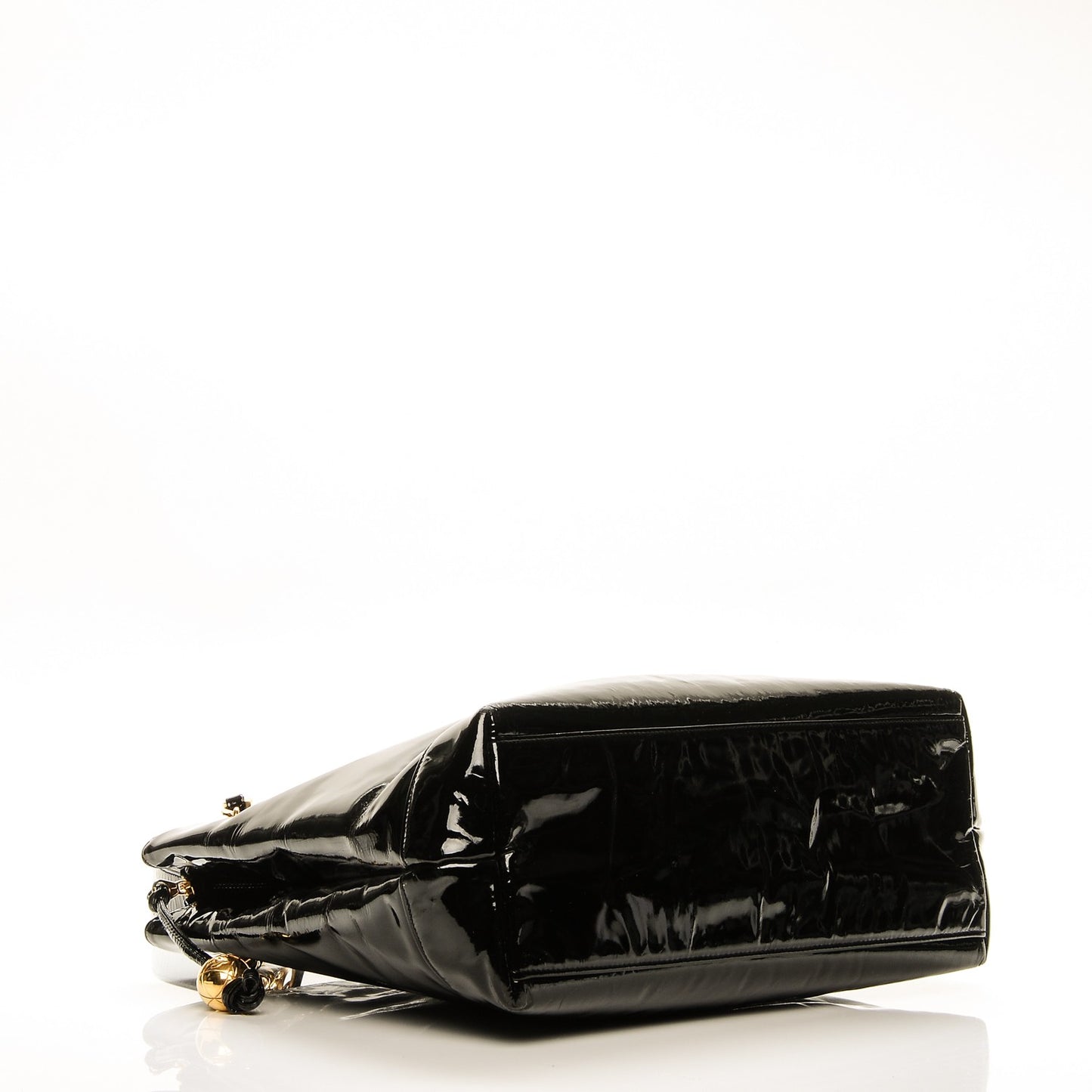 Patent CC Shoulder Bag Black
