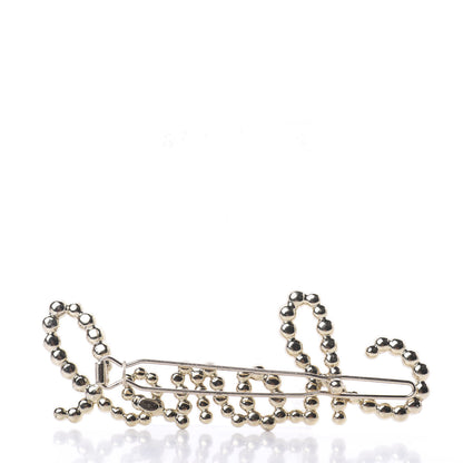 Chanel Metal Glass Swirling Pearls Hair Clip Gold 2 of 3