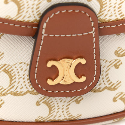 Celine Triomphe Canvas Calfskin Mini Besace Bag White 7 of 9