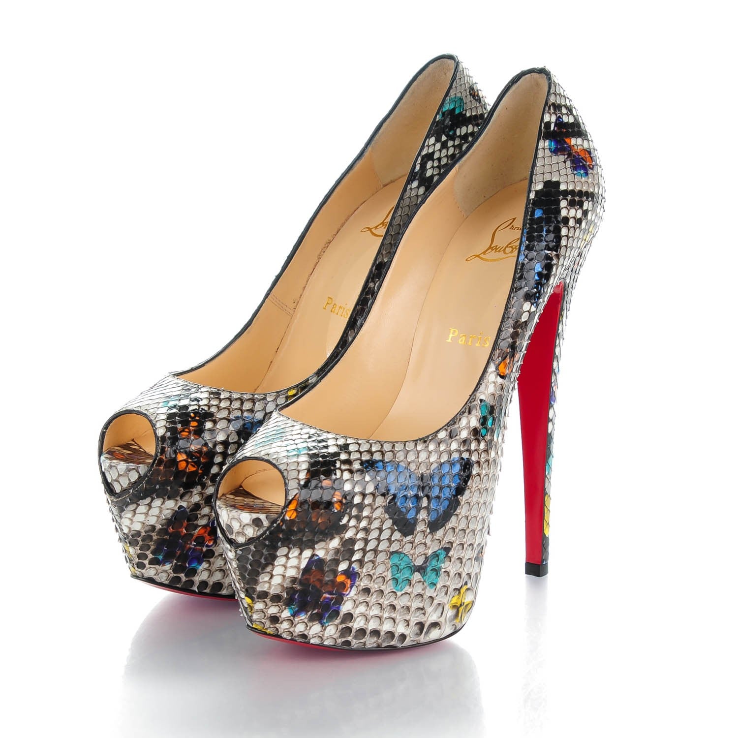 Christian Louboutin Python Butterfly Print Highness 160 Pumps 39 Multicolor 3 of 7