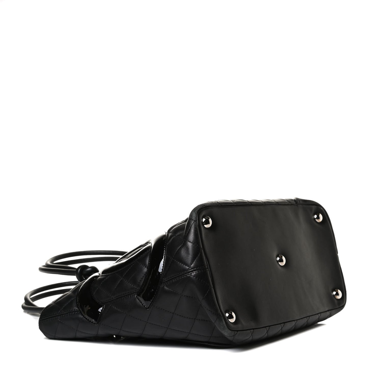Calfskin Quilted Large Cambon Tote Black