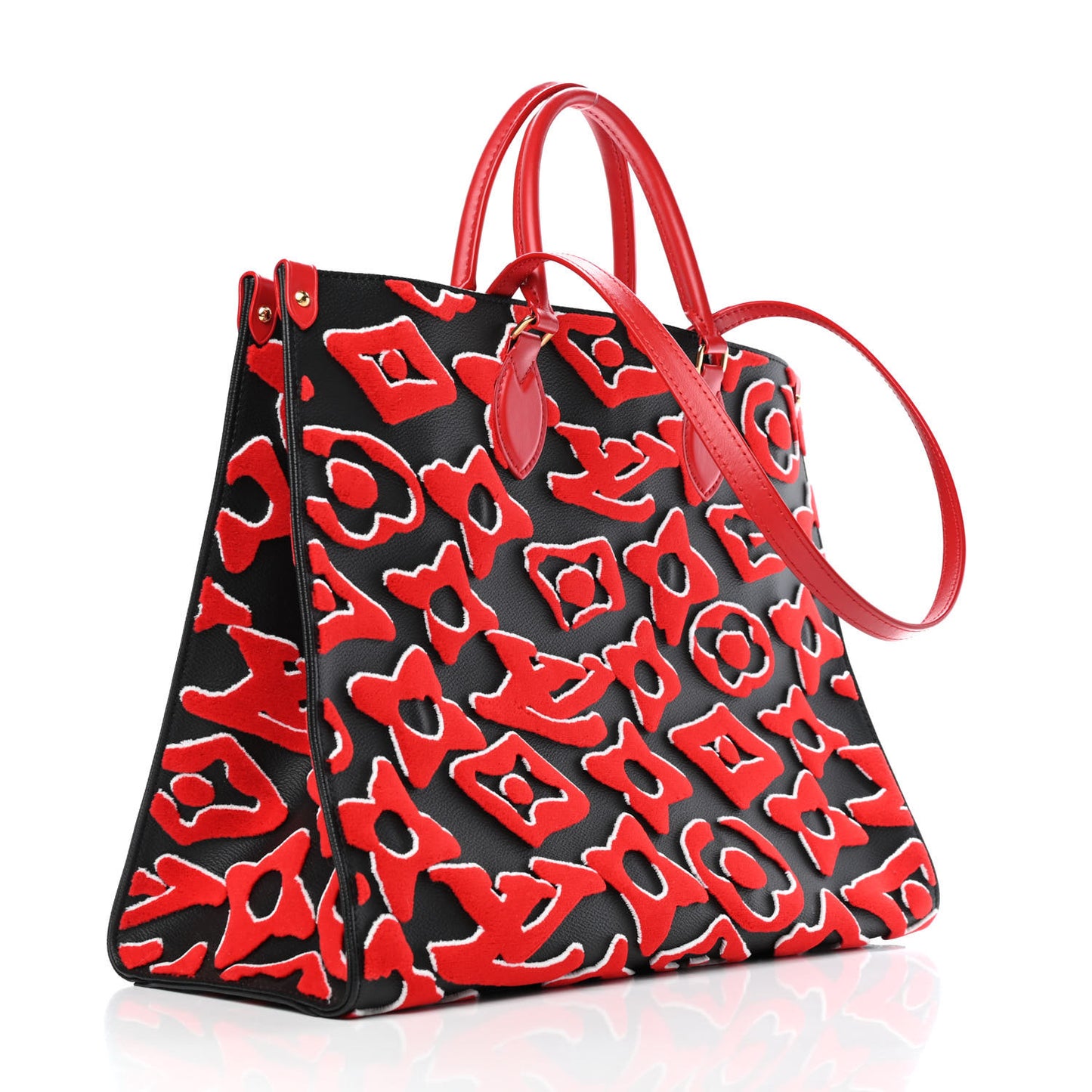 X UF Tufted Monogram Onthego GM Black Red