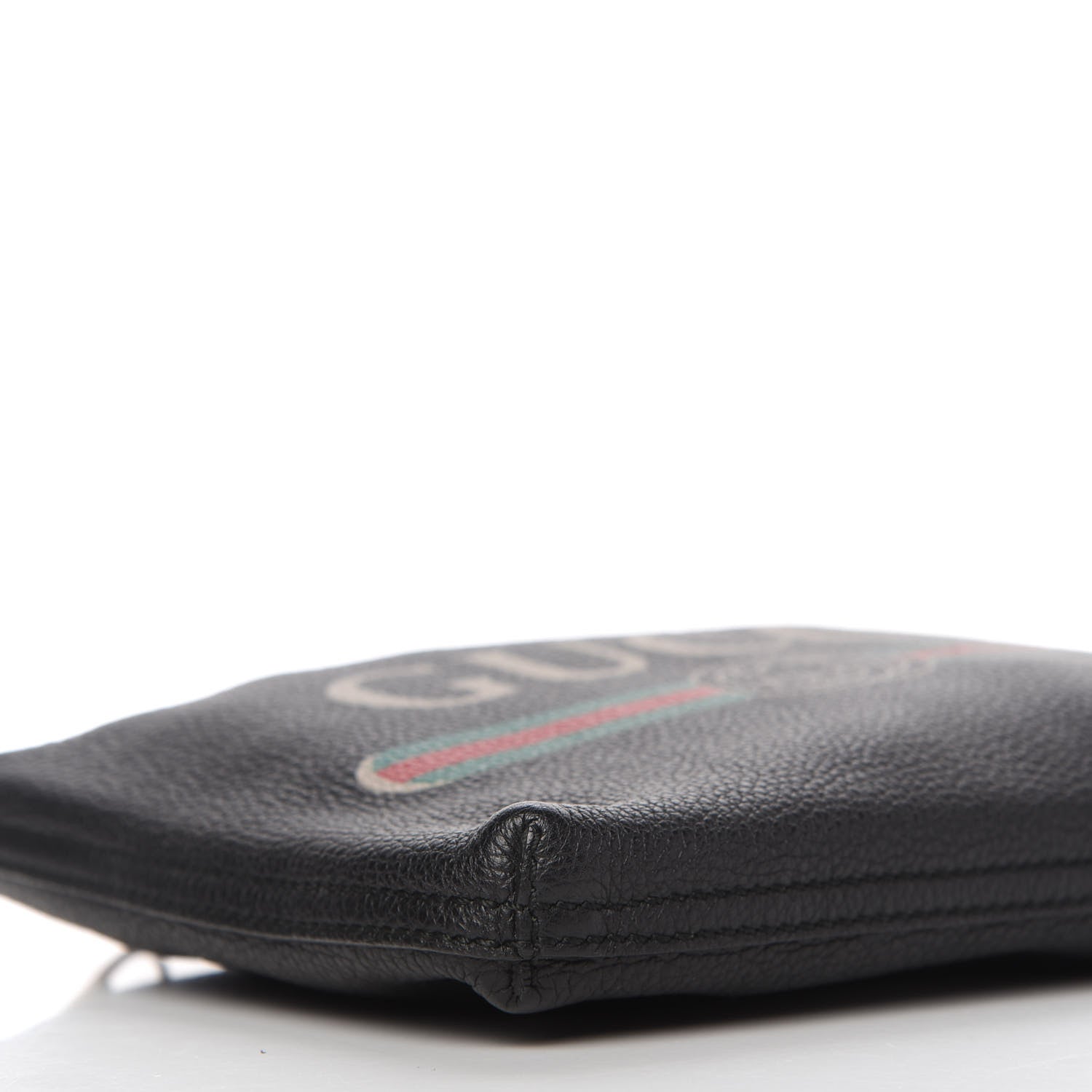 Gucci Pebbled Calfskin Medium Logo Portfolio Clutch Black 6 of 12