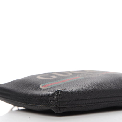 Gucci Pebbled Calfskin Medium Logo Portfolio Clutch Black 6 of 12
