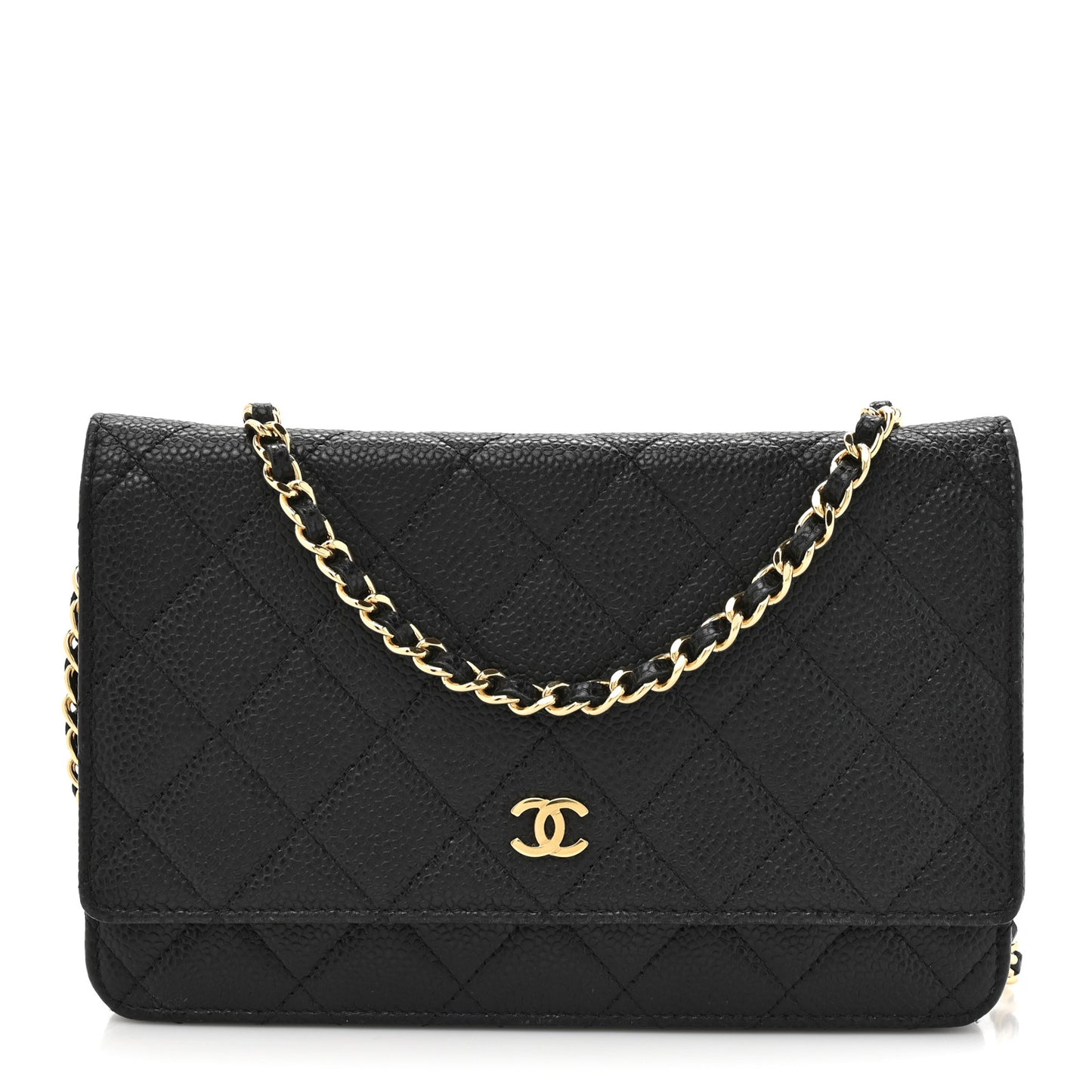 Caviar Quilted Wallet On Chain WOC Black